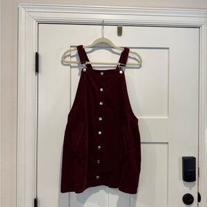 Miami Burgundy Corduroy Button-Front Dress